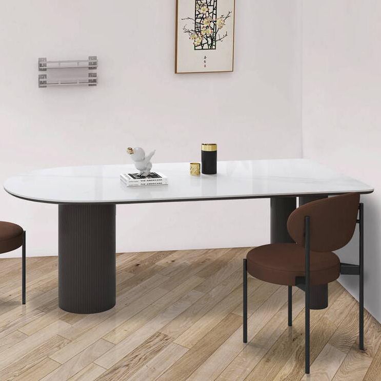 Free Form White Top Dining Table Minimalist Sintered Stone Table with 3 Legs Clearhalo ' dining_table' 'Dining Tables & Seating' 'Dining Tables' 'furn' 'furn_dining_table' 'Furniture' 'furniture_dining_table' 'Kitchen & Dining Furniture' 'kitchen&dining_furn' 'kitchen' 'kitchen_dining_table' 1200x1200_088d9fa8-11a8-447d-9969-81c474aa57ec