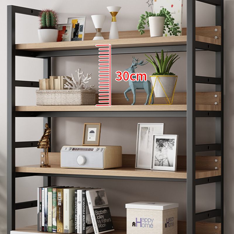 Modern Open Back Shelf Bookcase with Cabinets for Home Office Clearhalo 'Bookcases' 'furn' 'furn_bookcases' 'Furniture' 'Office Furniture' 1200x1200_088f6da8-b006-49d4-b3da-f3691ae24693