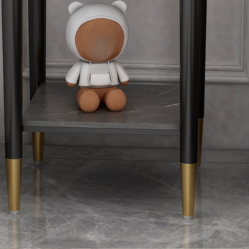 Comodino moderno in pietra 1-scaffale 22 "h in metallo aperto comodino