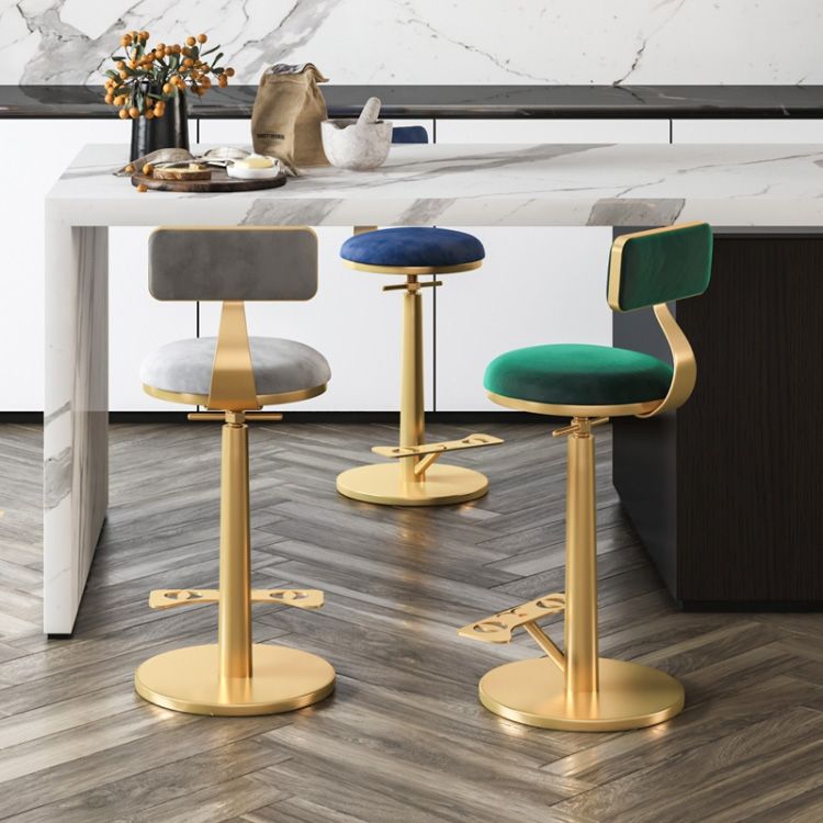 Indoor Footrest Counter Chair Adjustable Height Metal Swivel Counter Bar Stool Clearhalo 'Bar Furniture' 'Bar Stools' 'bar_stools' 'furn' 'furn_bar_stools' 'Furniture' 'furniture_bar_stools' 'Kitchen & Dining Furniture' 1200x1200_08902477-897d-457d-a669-0045488b39eb