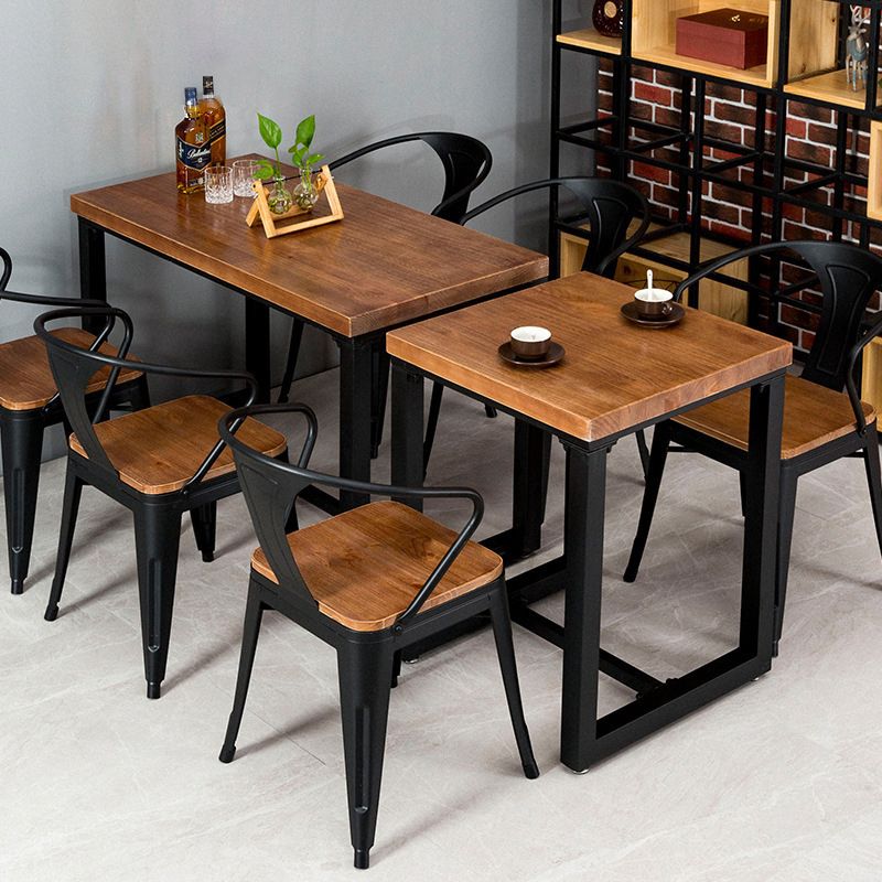 Industrial Dining Room Table Solid Wood Table with Black Trestle Base for Dining Room Clearhalo ' dining_table' 'Dining Tables & Seating' 'Dining Tables' 'furn' 'furn_dining_table' 'Furniture' 'furniture_dining_table' 'Kitchen & Dining Furniture' 'kitchen&dining_furn' 'kitchen' 'kitchen_dining_table' 1200x1200_0891487c-fe49-4fde-9cc0-141f14aec23b