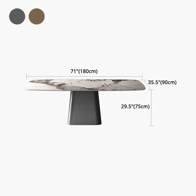 Modern Rectangle Dinette Set 1/3/4/7 Pieces Sintered Stone Top Dining Table Set Clearhalo 'Dining Room Sets' 'Dining Tables & Seating' 'dining_room_set' 'furn' 'furn_dining_room_set' 'Furniture' 'furniture_dining_room_set' 'Kitchen & Dining Furniture' 1200x1200_0891606a-1b99-40d6-997e-237b25351f5e