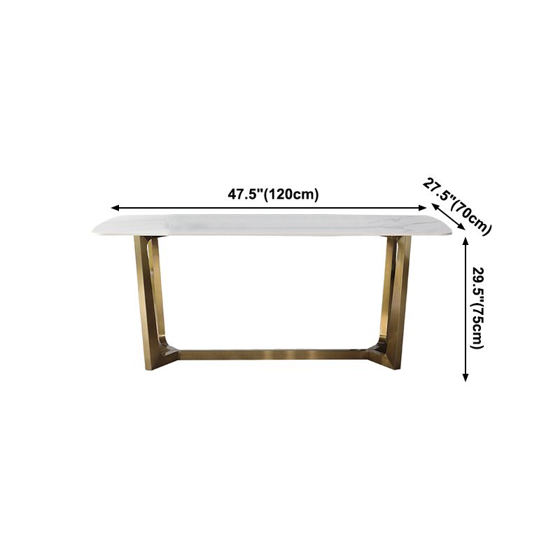 Luxury Sintered Stone Dining Table Rectangle Table with Metal Trestle Base Clearhalo ' dining_table' 'Dining Tables & Seating' 'Dining Tables' 'furn' 'furn_dining_table' 'Furniture' 'furniture_dining_table' 'Kitchen & Dining Furniture' 'kitchen&dining_furn' 'kitchen' 'kitchen_dining_table' 1200x1200_0891f100-e8e9-45af-b9bf-ef51d17c10da