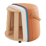 Stylish Round Ottoman Pure Color Faux Leather Water Resistant Standard Ottoman Clearhalo 'furn' 'furn_ottomans_poufs' 'Furniture' 'Living Room Furniture' 'Ottomans & Poufs' 'ottomans_poufs' 1200x1200_08921dec-f284-40c1-a5c6-564be79baa27