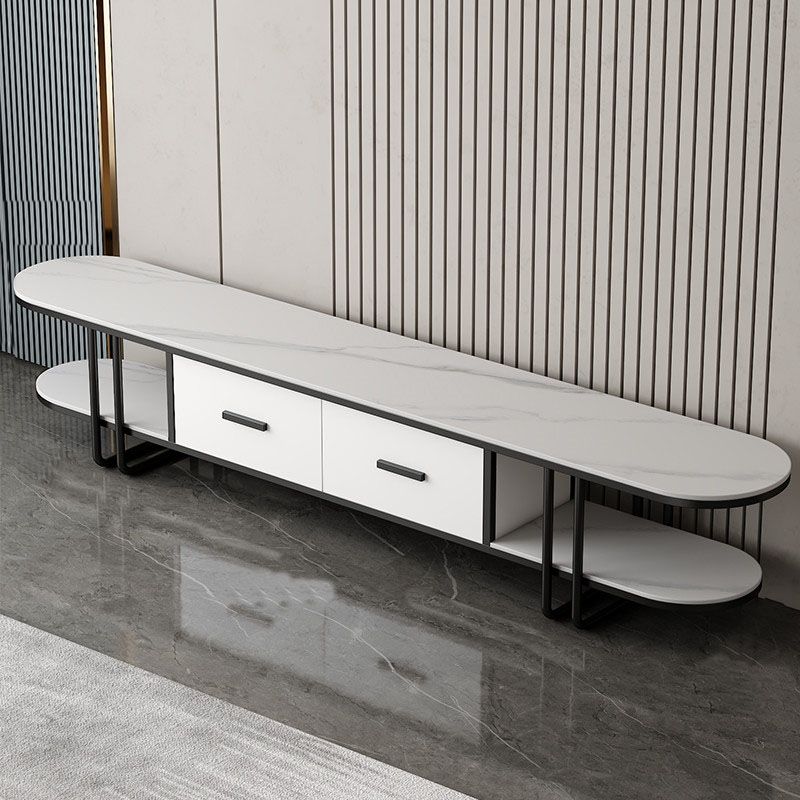 Hedendaagse Slate Top TV Media Console 2 Lades TV Stand Console