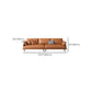 Modern Cushions Seating Pillow Top Arm Sofa in Orange for Apartment