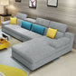 37.40" Tall Modern Linen Sectional Pillow Top Arm Sectional with Adjustable Headrest