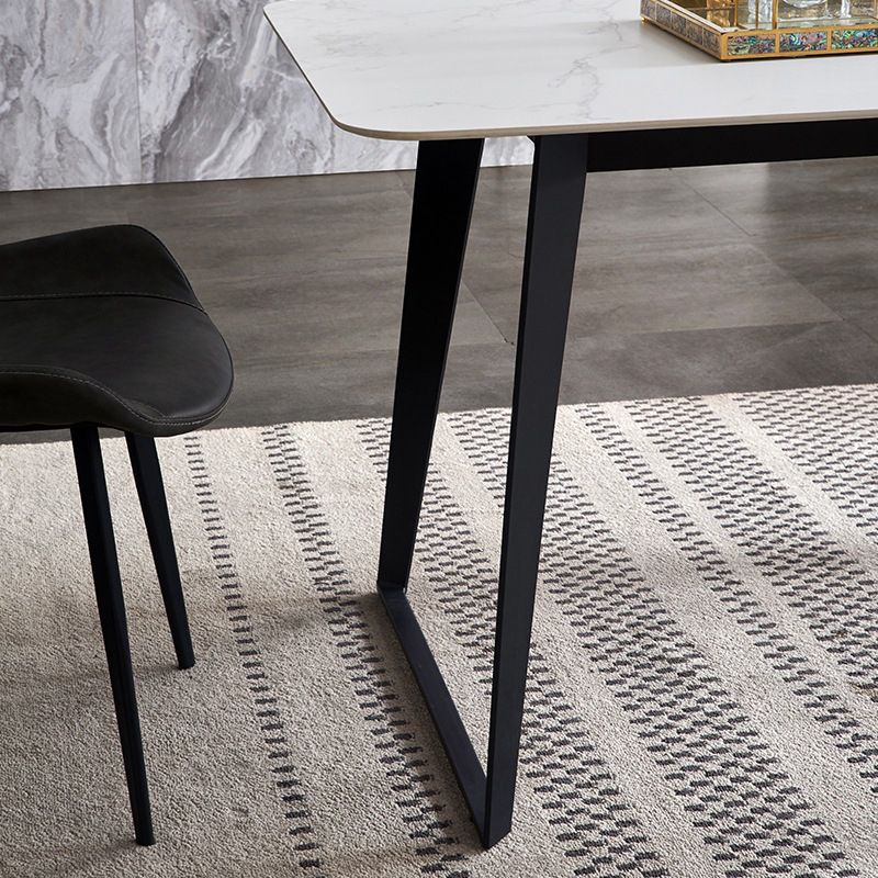 Contemporary Sintered Stone Rectangle Table Set 1/4/6 Pieces Dining Set Clearhalo 'Dining Room Sets' 'Dining Tables & Seating' 'dining_room_set' 'furn' 'furn_dining_room_set' 'Furniture' 'Kitchen & Dining Furniture' 1200x1200_0897b909-b0e0-446d-a45b-f38d62da625a