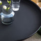 Modern Style Black/gold Metal Table Top Glass Base Round Side Table