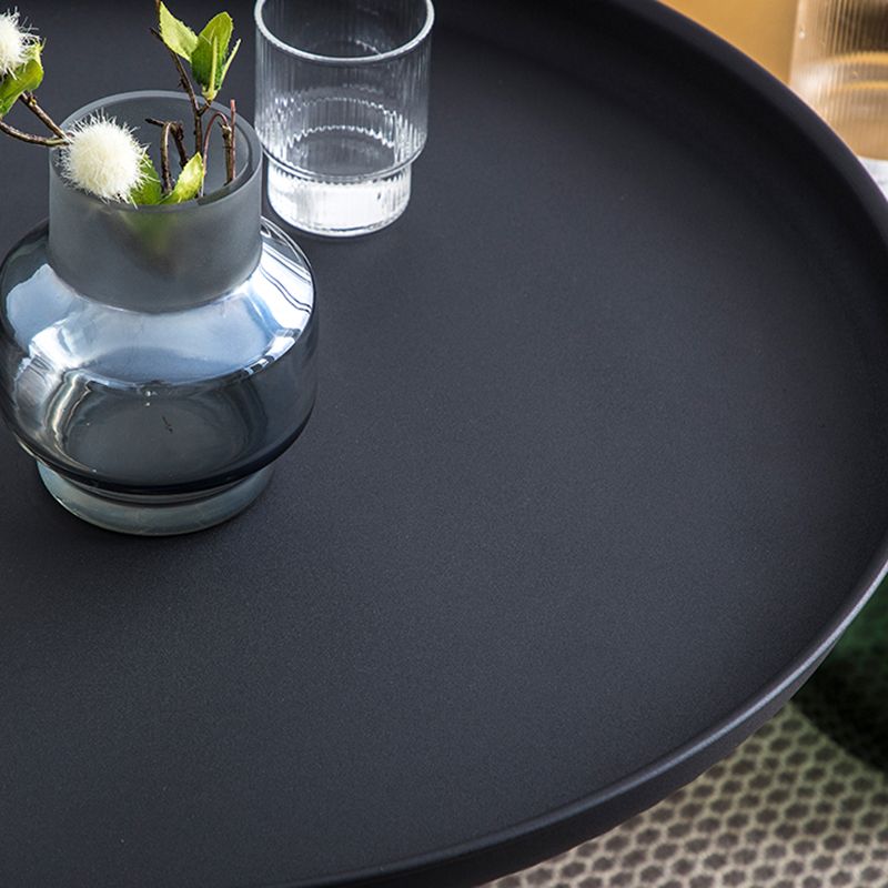 Modern Style Black/gold Metal Table Top Glass Base Round Side Table