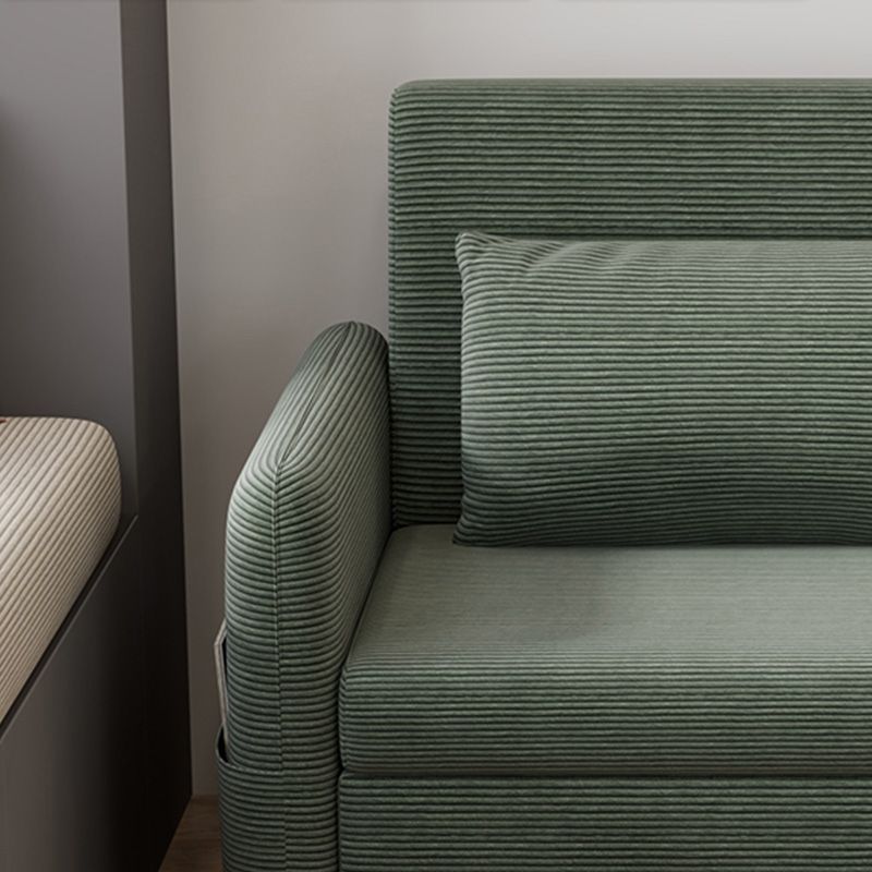 Glam corduroy kussen achterste slaapbank opslagbank in groen