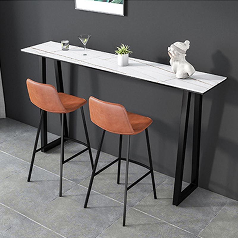 Black and Metal Base Table Rectangle Industrial Sintered Stone Bar Table Clearhalo 'Bar Furniture' 'Bar Tables' 'bar_tables' 'furn' 'furn_bar_tables' 'Furniture' 'Kitchen & Dining Furniture' 1200x1200_089aa76f-1892-4e0f-b40c-0be7f1ba4e2a