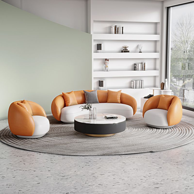 Canapé de bras en pente contemporain 28,34 pieds de haut canapé incurvé pour le salon