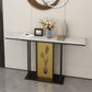 12 inch Wide Glam Accent Table Rectangle Shape Stone Console Table for Hall