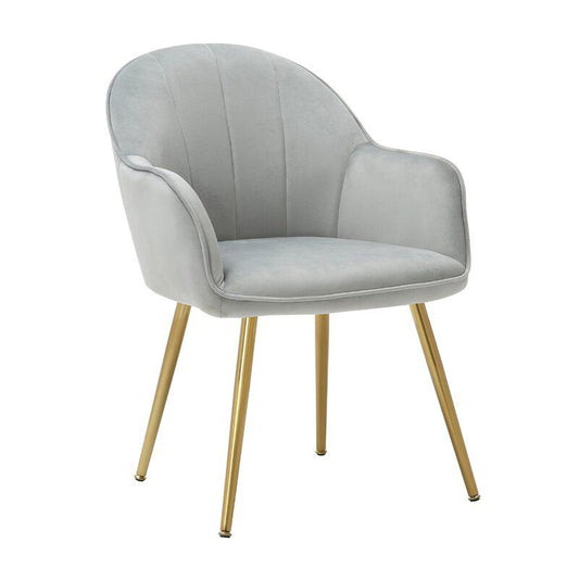 Modern Style Cloth Overturning Armrest Sewn Pillow Back Metal Arm Chair