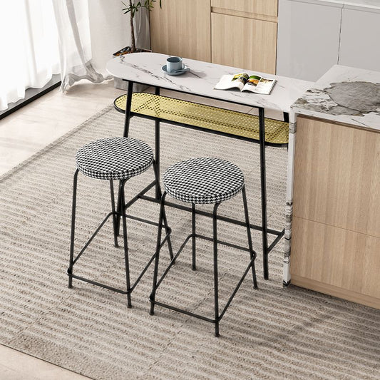 Modern Style Bar Table in Faux Marble and Metal Milk Tea Shop Bar Table in White Clearhalo 'Bar Furniture' 'Bar Tables' 'bar_tables' 'furn' 'furn_bar_tables' 'Furniture' 'Kitchen & Dining Furniture' 1200x1200_08a05558-63f3-4143-b8c9-a287724d2683