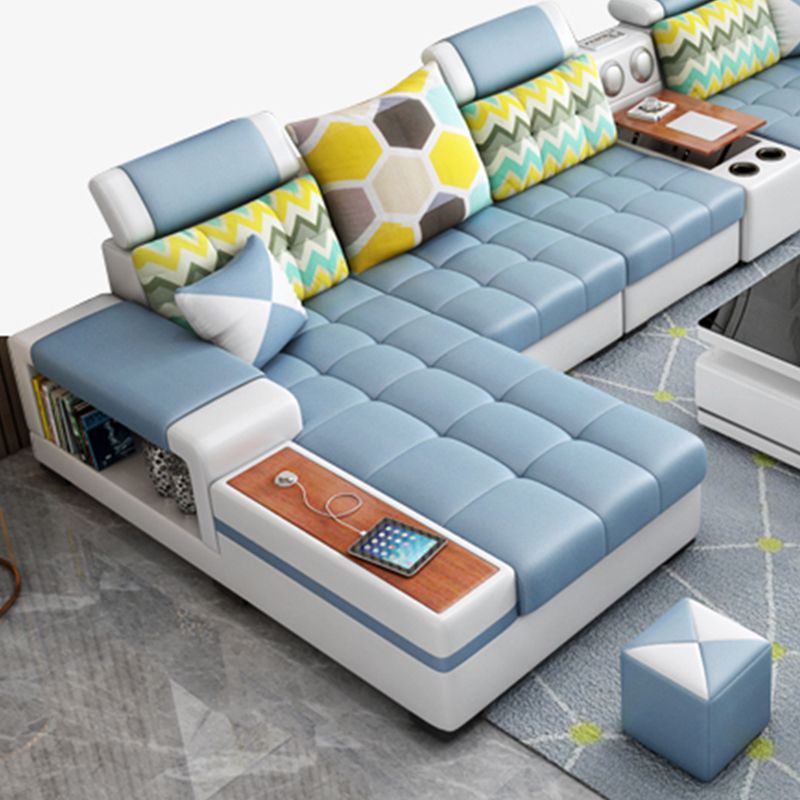 Contemporary Solid Wood Faux Leather Pillow Top Arm Sofa with Storage Clearhalo 'furn' 'furn_sofas' 'Furniture' 'Living Room Furniture' 'Sofa' 'sofas' 1200x1200_08a09202-bc6c-4b3b-80ea-8e9953032190