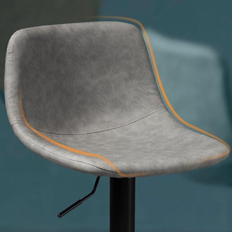 Contemporary Liftable Bar-stool Low Back Bar Stool with Metal Legs Clearhalo 'Bar Furniture' 'Bar Stools' 'bar_stools' 'furn' 'furn_bar_stools' 'Furniture' 'furniture_bar_stools' 'Kitchen & Dining Furniture' 1200x1200_08a11fa5-e7c5-4758-ab1a-b1bb8f2e70a6