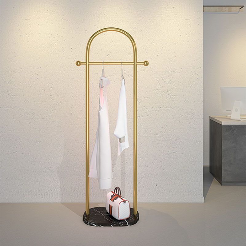 Modern Metal Hall Stand Hanging Rail with 2 Hooks Coat Hanger Clearhalo 'Entry & Mudroom Furniture' 'furn' 'furn_hall_tree_coat_racks' 'Furniture' 'Hall Trees & Coat Racks' 'hall_tree_coat_racks' 1200x1200_08a2a7ae-dfff-43e4-ace0-decafabdc519