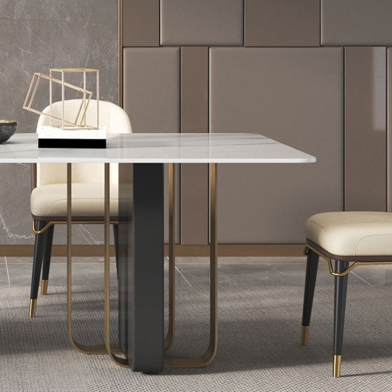 Luxury Sintered Stone Top Dining Table Rectangle Indoor Table with Double Pedestal Clearhalo 'Dining Tables & Seating' 'Dining Tables' 'dining_table' 'furn' 'furn_dining_table' 'Furniture' 'furniture_dining_table' 'Kitchen & Dining Furniture' 'kitchen' 'kitchen_dining_table' 1200x1200_08a30a2d-208e-47be-8a49-05423f7affd2