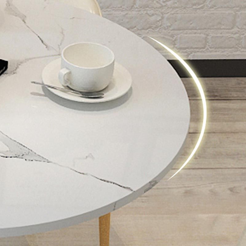 White Table Traditional Luxury Round Dining Table with Tulip Base