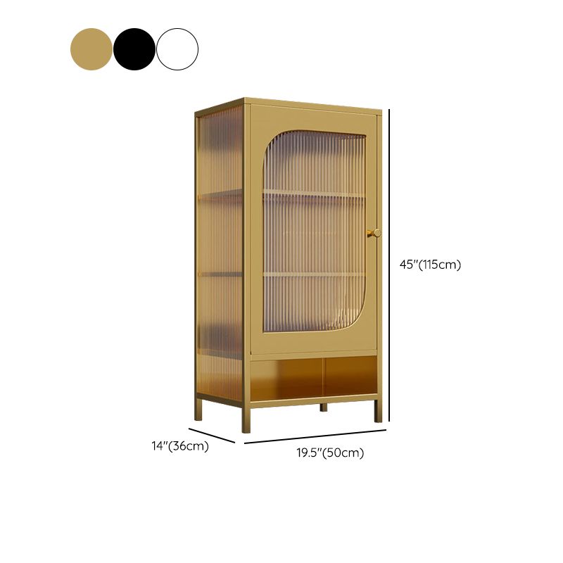 Glam Metal Curio Cabinet Glass Doors Hutch Buffet for Bedroom Clearhalo 'Display & China Cabinets' 'display_china_cabinets' 'furn' 'furn_display_china_cabinets' 'Furniture' 'Kitchen & Dining Furniture' 1200x1200_08a91bde-50ec-4899-a3f9-1e9c95b9ebc3