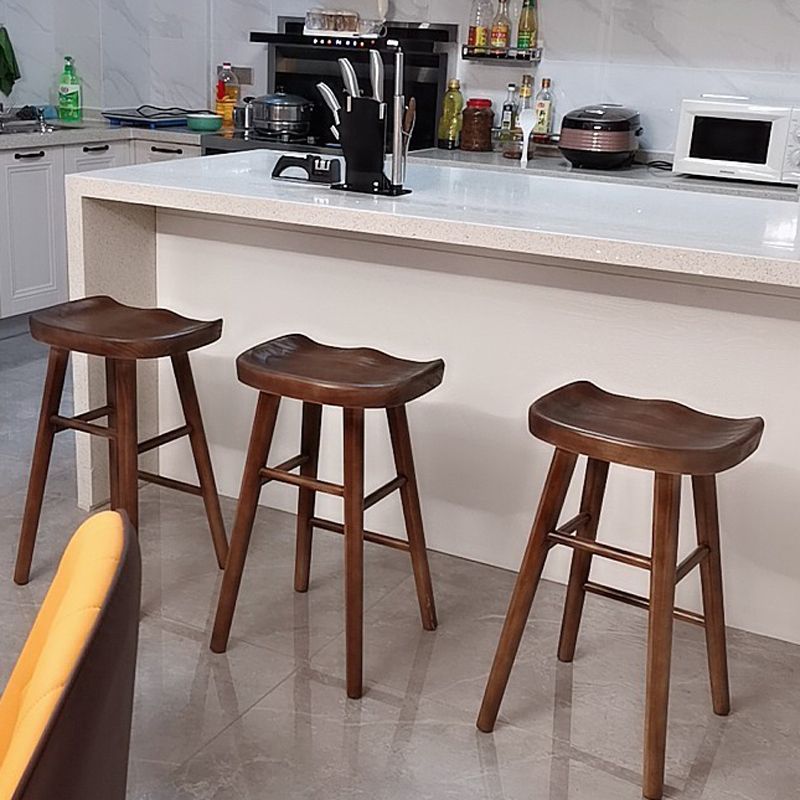 Modern Armless Counter Stool Pine Wood Cafe Bar Stool with Wooden Seat and Pedal Clearhalo 'Bar Furniture' 'Bar Stools' 'bar_stools' 'furn' 'furn_bar_stools' 'Furniture' 'furniture_bar_stools' 'Kitchen & Dining Furniture' 1200x1200_08a954f7-b227-4f52-991c-05f410f636e3