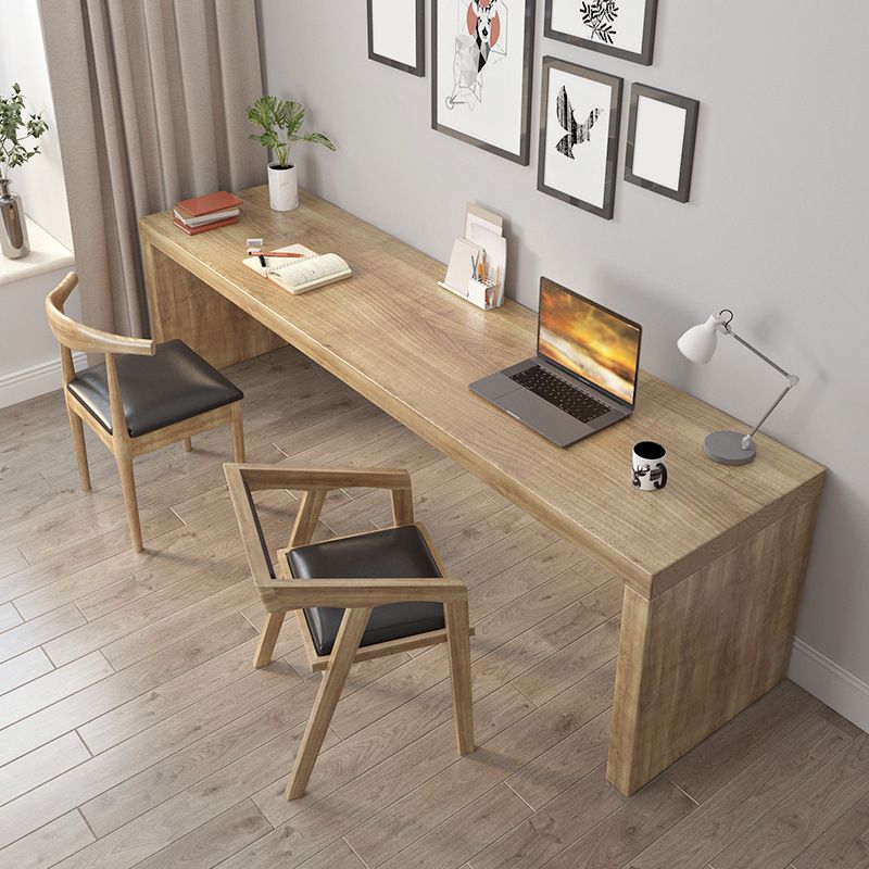 23.6" Wide Contemporary Office Desk Natural Solid Wood Writing Desk Clearhalo 'furn' 'furn_office_desk' 'Furniture' 'Office Desks' 'Office Furniture' 'office_desk' 1200x1200_08a9f4ec-9912-4711-ab4b-82f949d5644f