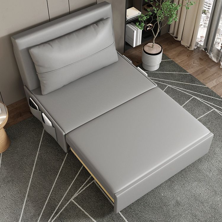 Sleton senza braccia contemporaneo di divano in pelle in pelle legate futon