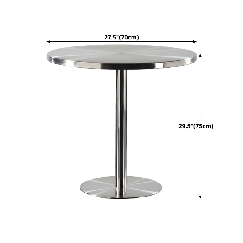 Metal Industrial Round Dining Table Steel Top Table with Pedestal Base Clearhalo 'Dining Tables & Seating' 'Dining Tables' 'dining_table' 'furn' 'furn_dining_table' 'Furniture' 'furniture_dining_table' 'Kitchen & Dining Furniture' 1200x1200_08aca390-86d5-4c8f-9fee-963e3157c4ab