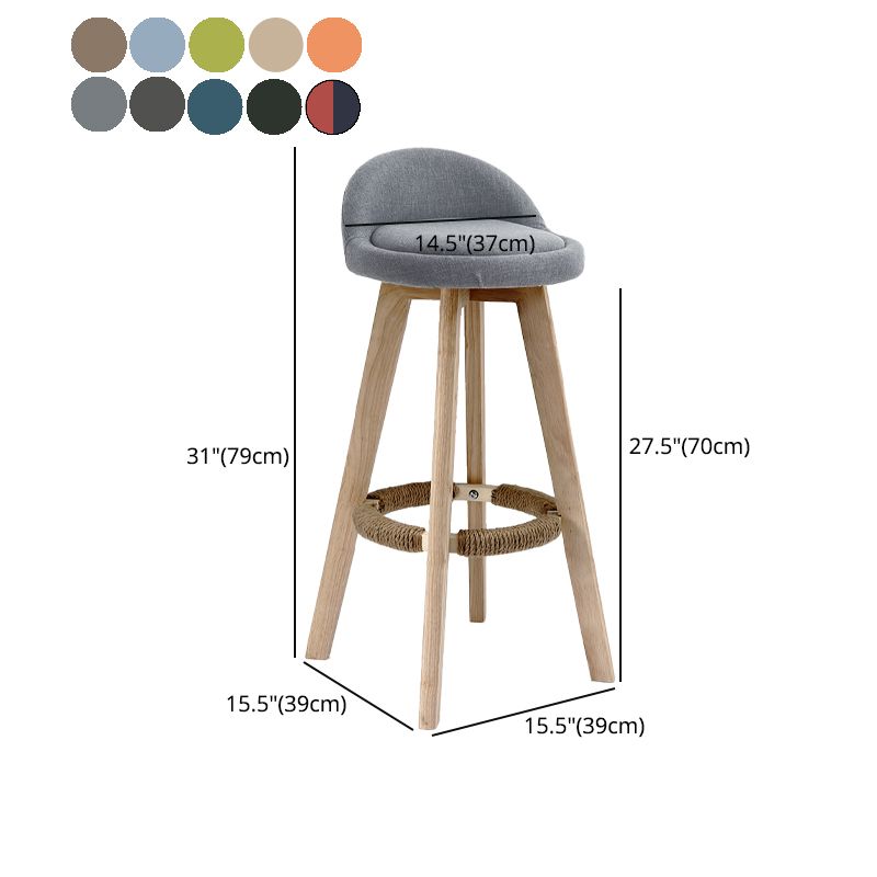 Scandinavia Bar-stool Wooden Legs Round Seat Bar Stool for Kitchen Clearhalo 'Bar Furniture' 'Bar Stools' 'bar_stools' 'furn' 'furn_bar_stools' 'furniture_bar_stools' 'Kitchen & Dining Furniture' 'kitchen&dining_furn' 'kitchen' 'kitchen_furn' Furniture' 1200x1200_08acdbfe-9676-4847-8214-39ff5dfceb5e