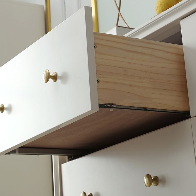 Commode Double Glam classique, commode de rangement horizontale en cerisier pour chambre à coucher