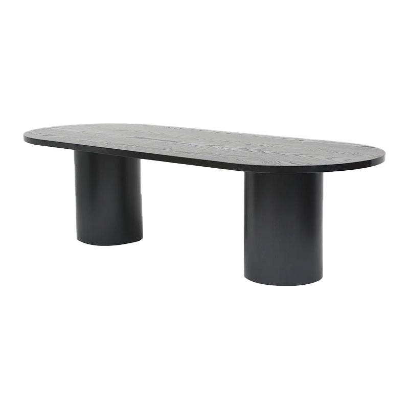 Contemporary Wood Top Oval Dinette Table Metal Base Dining Table for Living Room Clearhalo 'Dining Tables & Seating' 'Dining Tables' 'dining_table' 'furn' 'furn_dining_table' 'Furniture' 'furniture_dining_table' 'Kitchen & Dining Furniture' 'kitchen' 'kitchen_dining_table' 1200x1200_08b018c4-0fc0-48f1-b3d9-1b55a8146700