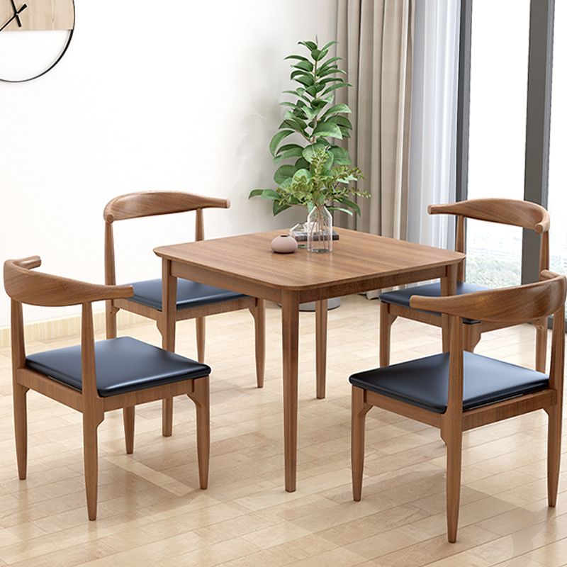 Solid Wood Dining Table Brown Square Dining Table with 4 Legs Clearhalo 'Dining Tables & Seating' 'Dining Tables' 'dining_table' 'furn' 'furn_dining_table' 'Furniture' 'Kitchen & Dining Furniture' 1200x1200_08b0b6ed-fee6-4ab8-9047-bb09437a4908