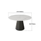 Solid Wood Pedestal Dining Table Oval Stone Top Dining Table in White