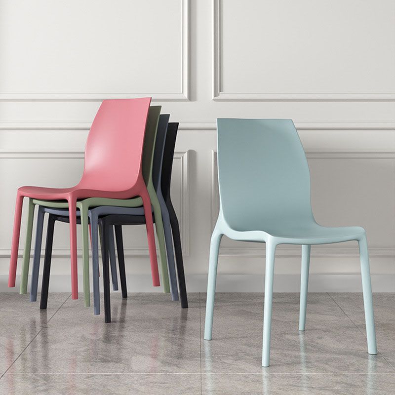 Contemporary Style Stackable Chairs Dining Armless Chair with Plastic Legs for Kitchen Clearhalo 'Dining Chairs' 'Dining Tables & Seating' 'dining_chair' 'Furniture' 'furniture_dining_chair' 'Kitchen & Dining Furniture' 1200x1200_08b2c4b7-5ff9-4638-b854-15bf1eeae78f