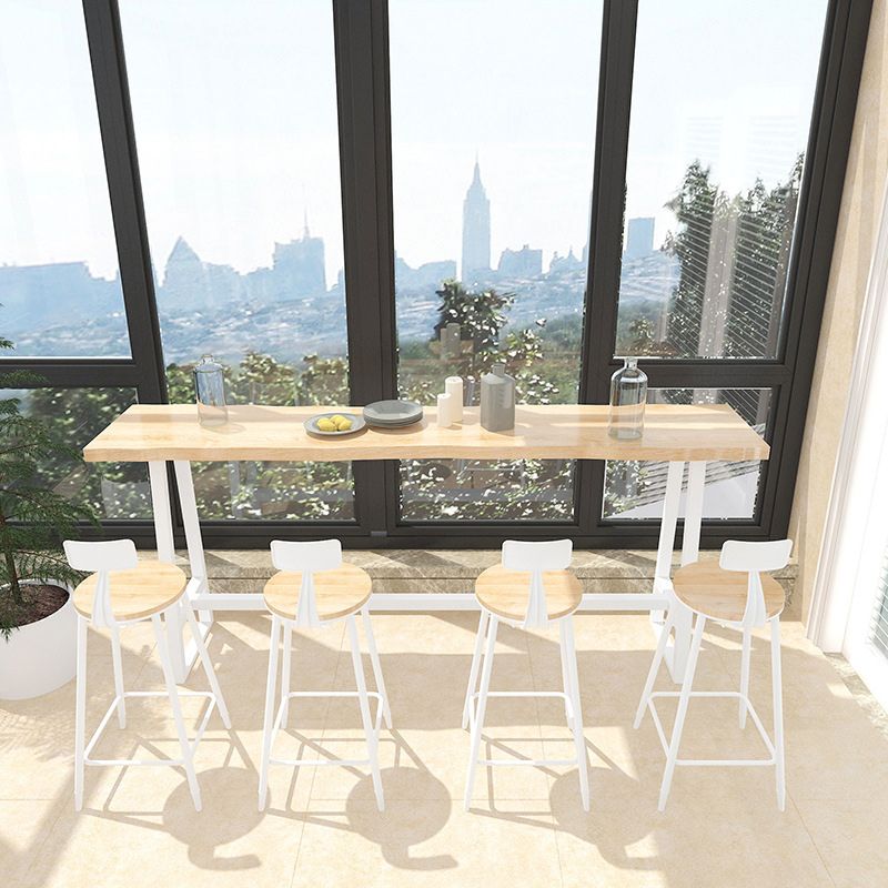 Solid Wood Bar Dining Table Traditional Luxury Rectangle Bar Table with Trestle Base Clearhalo 'Bar Furniture' 'Bar Tables' 'bar_tables' 'furn' 'furn_bar_tables' 'Furniture' 'Kitchen & Dining Furniture' 1200x1200_08b36d66-c106-48f5-a35a-cdfc52daf679