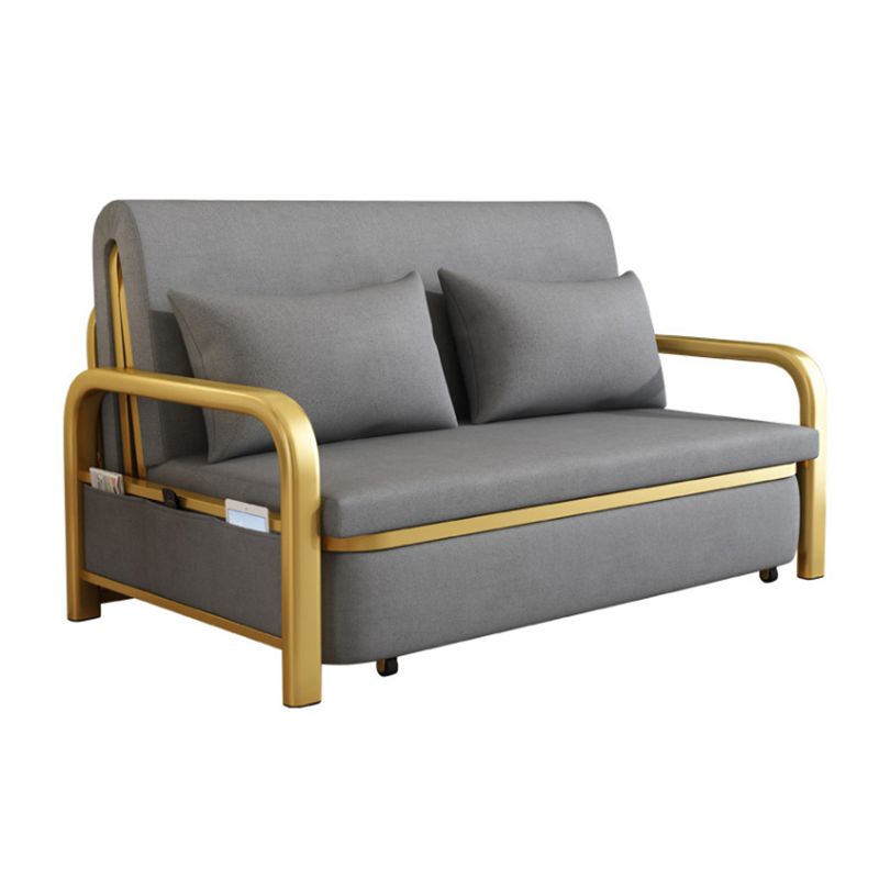 Gray Faux leather Sleeper Sofa 35.43" Wide Foldable Sofa Bed with Cushion Back Clearhalo 'furn' 'furn_futons' 'Furniture' 'Futons & Daybeds' 'Futons' 'Living Room Furniture' 1200x1200_08b429d9-cf42-4f0c-954b-36faefe60759