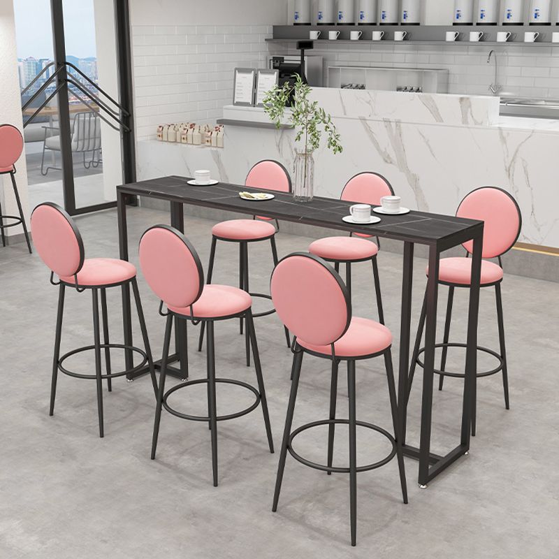 Black and Metal Base Table Industrial Rectangle Sintered Stone Bar Table Clearhalo 'Bar Furniture' 'Bar Tables' 'bar_tables' 'furn' 'furn_bar_tables' 'Furniture' 'Kitchen & Dining Furniture' 1200x1200_08b58fff-512d-497a-a8e7-413d0fc1cbc5