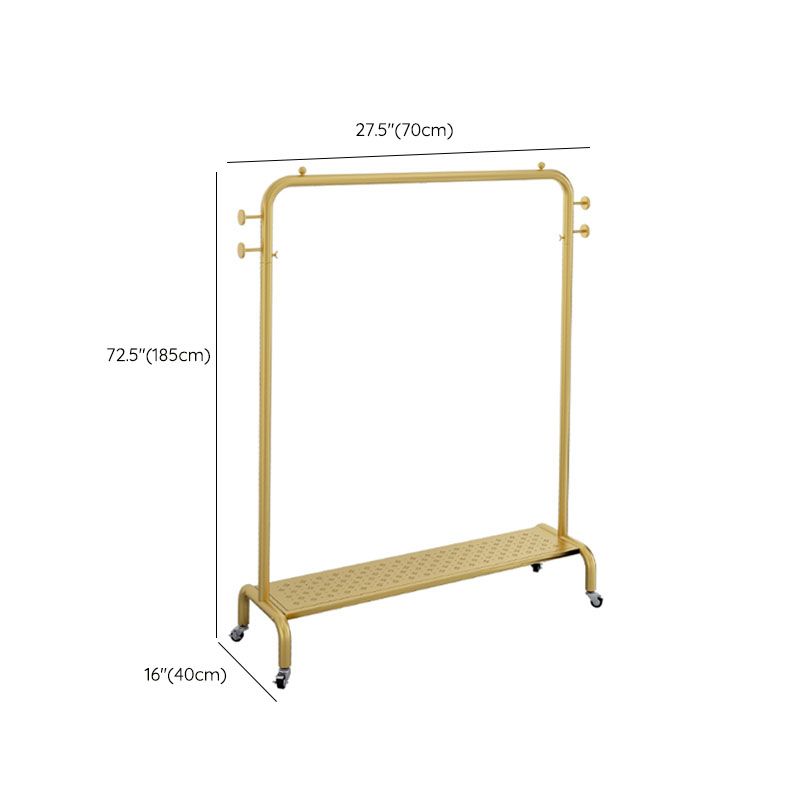 Glam Coat Rack Hanging Rail Lower Shelf 4 Hooks Entryway Coat Hanger Clearhalo 'Entry & Mudroom Furniture' 'furn' 'furn_hall_tree_coat_racks' 'Furniture' 'Hall Trees & Coat Racks' 'hall_tree_coat_racks' 1200x1200_08b6c481-427f-4ec2-9cea-6da2077f6846