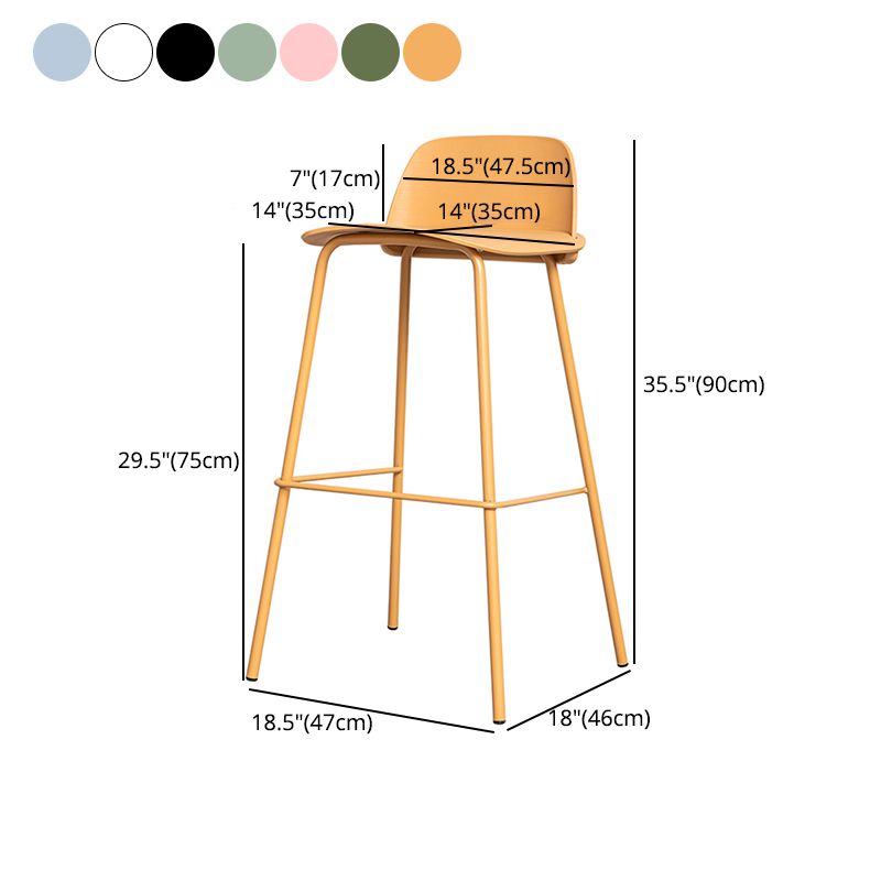 Scandinavia Style Bar-stool Iron Legs with Footrest PP Rectangle Seat for Kitchen Bar Clearhalo 'Bar Furniture' 'Bar Stools' 'bar_stools' 'furn' 'furn_bar_stools' 'furniture_bar_stools' 'Kitchen & Dining Furniture' 'kitchen&dining_furn' 'kitchen' 'kitchen_furn' Furniture' 1200x1200_08b83ccd-8d05-49aa-a9b5-3fc1496cec7e