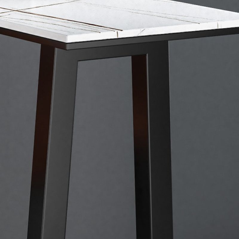 Mesa de bar de piedra sinterizada Mesa de bar rectangular moderna con estantes de almacenamiento