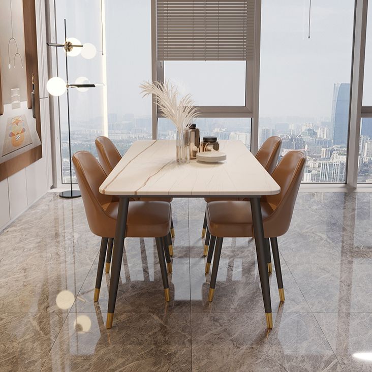 Mesa de comedor de rectángulo de piedra moderna 1/2/5/7 piezas de comedor juego para sala de estar