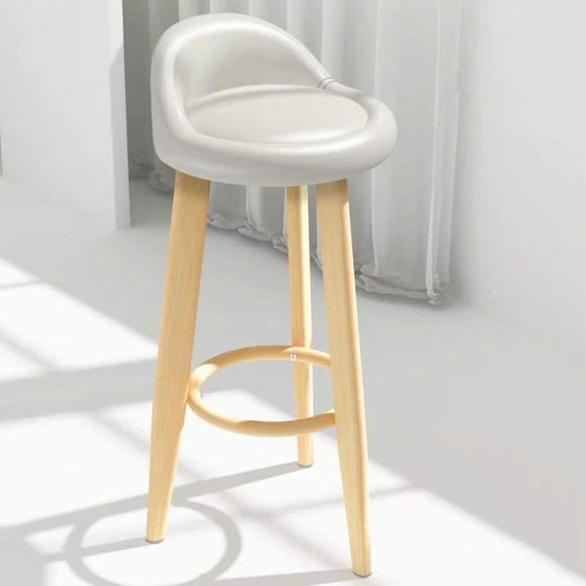 Contemporary Solid Wood Barstool Indoor Bar Stool with Cushion and Low Back Clearhalo 'Bar Furniture' 'Bar Stools' 'bar_stools' 'furn' 'furn_bar_stools' 'furniture_bar_stools' 'Kitchen & Dining Furniture' 'kitchen&dining_furn' 'kitchen' 'kitchen_furn' Furniture' 1200x1200_08b86f3b-c310-4e8d-8aa0-474255619219