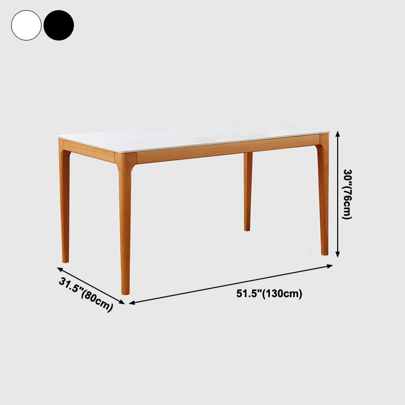 51'' Sintered Stone Rectangle Table Medieval Modern Table with Beech Wood 4 Legs Clearhalo ' dining_table' 'Dining Tables & Seating' 'Dining Tables' 'furn' 'furn_dining_table' 'Furniture' 'furniture_dining_table' 'Kitchen & Dining Furniture' 'kitchen&dining_furn' 'kitchen' 'kitchen_dining_table' 1200x1200_08b8e64c-58b4-4671-9334-1e92f63632be