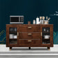 Modern Rubberwood Solid Wood Sideboard 34.5" H Brown Credenza for Dining Room Clearhalo 'buffet_sideboard' 'Buffets & Sideboards' 'Furniture' 'furniture_buffet_sideboard' 'Kitchen & Dining Furniture' 1200x1200_08b91e57-b1f1-4ca9-98e9-0d09625ca427