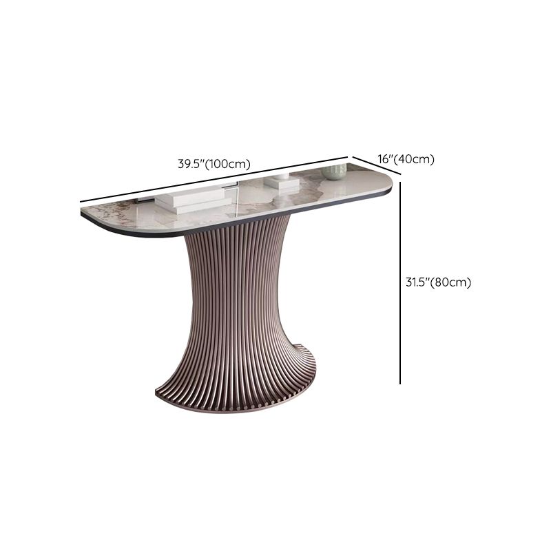 Tavolo di accento di pietra contemporanea mezza luna divano rosa console per sala