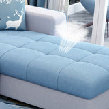 Square Arms LA LA L SCRESTALS DE 106.3 "D Sofá de espalda alto con almacenamiento