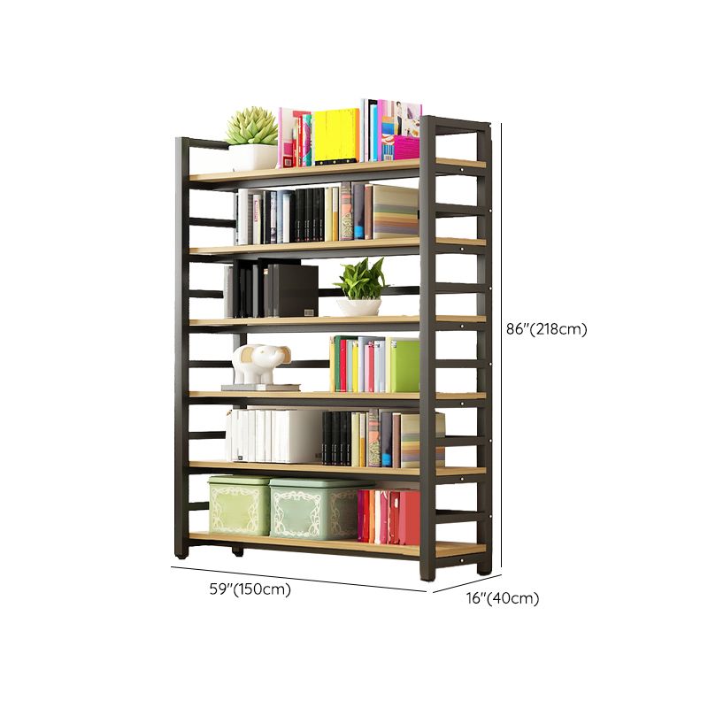 Modern Black Open Back Shelf Bookkast planken opgenomen voor thuiskantoor