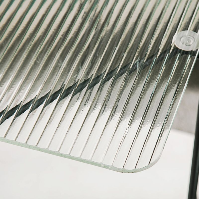 Tavolo da fascia alta a 4 gambe contemporanei tavolo di fascia alta vetro quadrata, 23,6 "di altezza